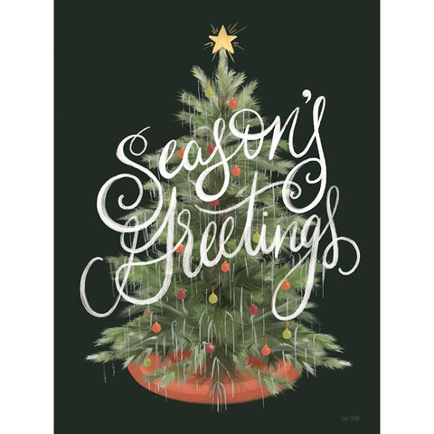 Seasons Greetings White Modern Wood Framed Art Print by House Fenway