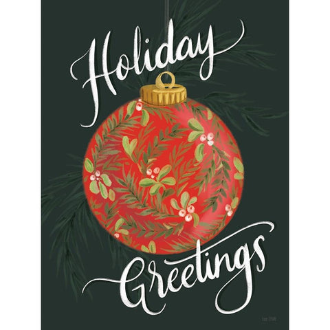 Holiday Greetings White Modern Wood Framed Art Print by House Fenway