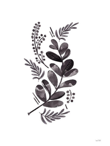 Black Bough I White Modern Wood Framed Art Print with Double Matting by House Fenway