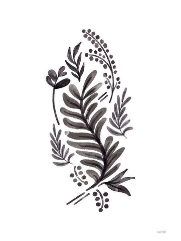 Black Bough II White Modern Wood Framed Art Print with Double Matting by House Fenway