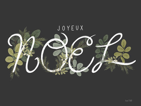 Joyeux Noel Black Modern Wood Framed Art Print by House Fenway