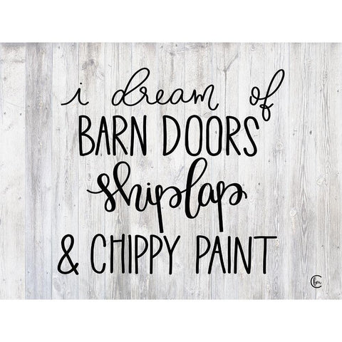 Farmhouse Dreams Black Modern Wood Framed Art Print with Double Matting by Fearfully Made Creations