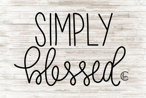 Simply Blessed     White Modern Wood Framed Art Print with Double Matting by Fearfully Made Creations