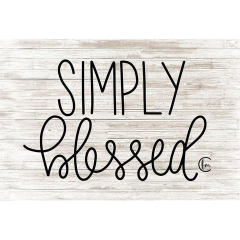 Simply Blessed     Black Modern Wood Framed Art Print by Fearfully Made Creations
