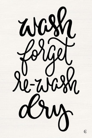 Wash and Forget    White Modern Wood Framed Art Print with Double Matting by Fearfully Made Creations