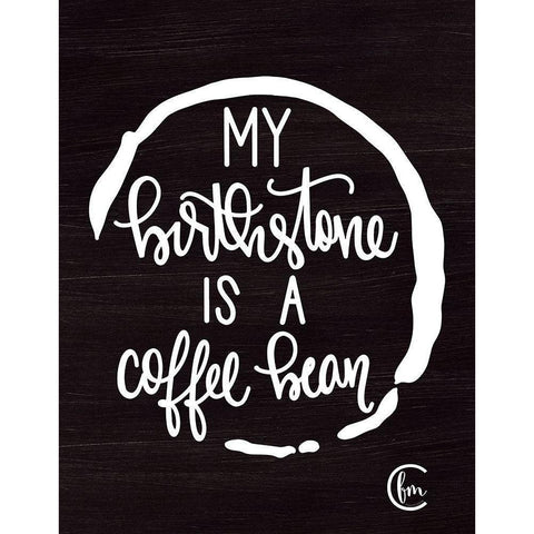 Coffee Bean Black Modern Wood Framed Art Print with Double Matting by Fearfully Made Creations