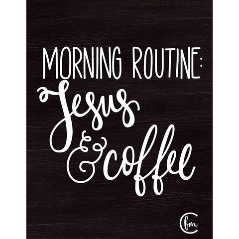 Morning Routine White Modern Wood Framed Art Print by Fearfully Made Creations