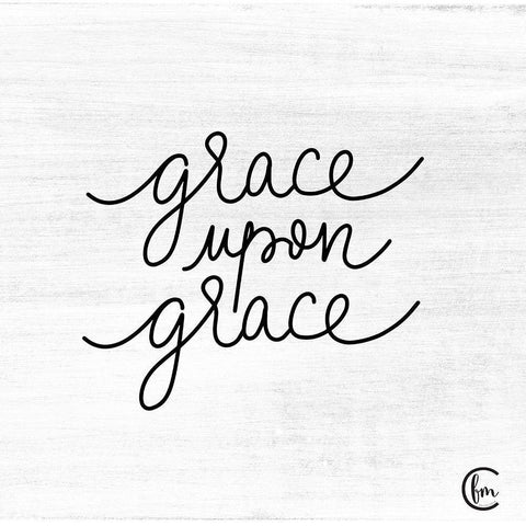 Grace Upon Grace Black Modern Wood Framed Art Print with Double Matting by Fearfully Made Creations