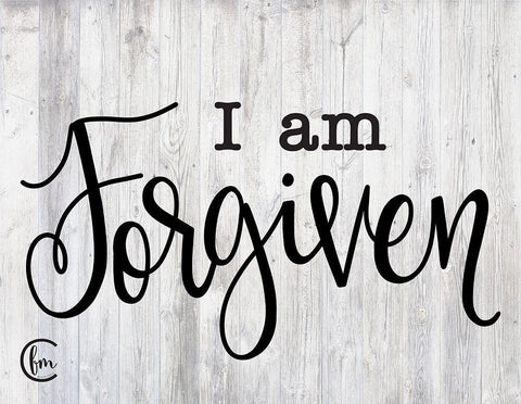 I am Forgiven Black Ornate Wood Framed Art Print with Double Matting by Fearfully Made Creations