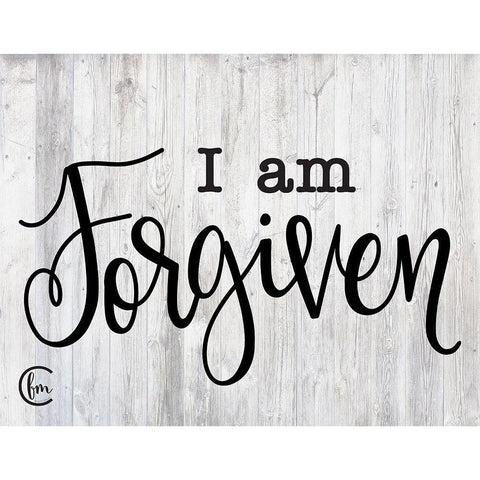 I am Forgiven Gold Ornate Wood Framed Art Print with Double Matting by Fearfully Made Creations