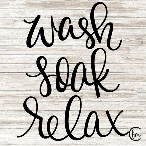 Wash Soak Relax Black Ornate Wood Framed Art Print with Double Matting by Fearfully Made Creations