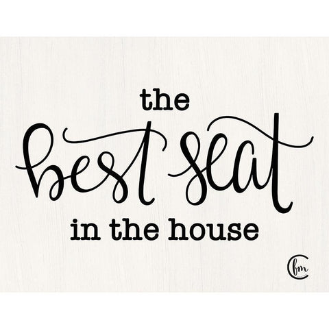 Best Seat White Modern Wood Framed Art Print by Fearfully Made Creations