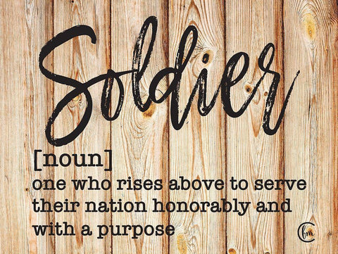 Soldier White Modern Wood Framed Art Print with Double Matting by Fearfully Made Creations