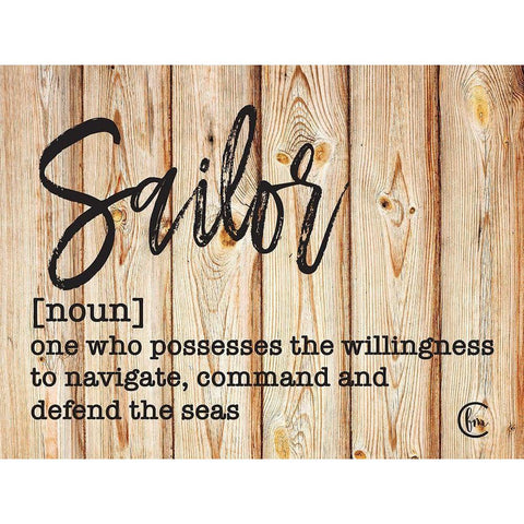 Sailor Black Modern Wood Framed Art Print with Double Matting by Fearfully Made Creations