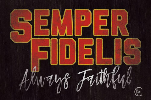 Semper Fidelis Black Ornate Wood Framed Art Print with Double Matting by Fearfully Made Creations