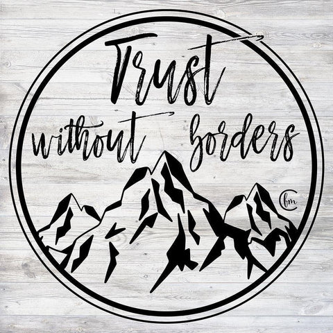 Trust Without Borders Black Modern Wood Framed Art Print by Fearfully Made Creations
