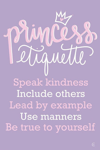 Princess Etiquette Black Ornate Wood Framed Art Print with Double Matting by Fearfully Made Creations