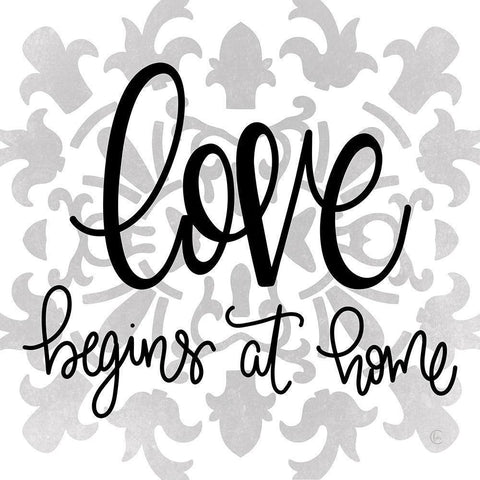 Love Begins at Home Black Modern Wood Framed Art Print with Double Matting by Fearfully Made Creations