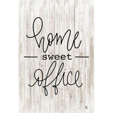 Home Sweet Office White Modern Wood Framed Art Print by Fearfully Made Creations