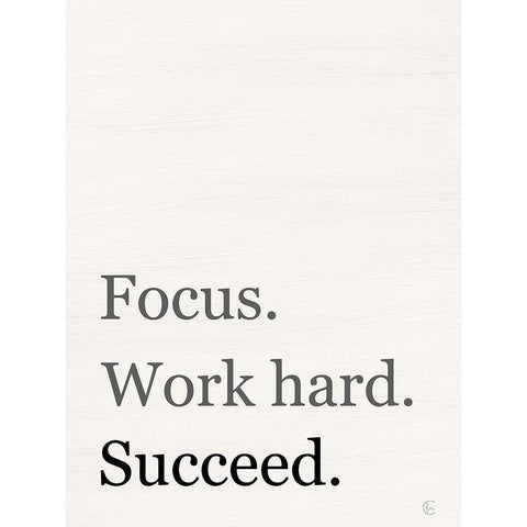 Focus-Work Hard-Succeed Black Modern Wood Framed Art Print with Double Matting by Fearfully Made Creations