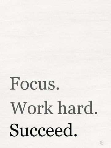 Focus-Work Hard-Succeed Black Ornate Wood Framed Art Print with Double Matting by Fearfully Made Creations