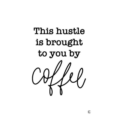 Coffee Hustle     White Modern Wood Framed Art Print by Fearfully Made Creations