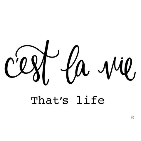 French Thats Life White Modern Wood Framed Art Print by Fearfully Made Creations