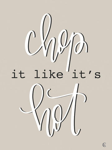 Chop it Like Its Hot White Modern Wood Framed Art Print with Double Matting by Fearfully Made Creations