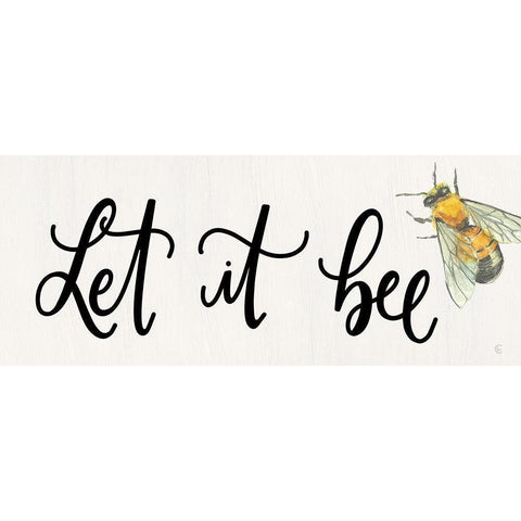 Let it Bee White Modern Wood Framed Art Print by Fearfully Made Creations