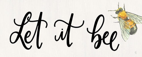 Let it Bee White Modern Wood Framed Art Print with Double Matting by Fearfully Made Creations