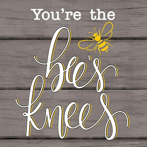 Youre the Bees Knees White Modern Wood Framed Art Print by Fearfully Made Creations