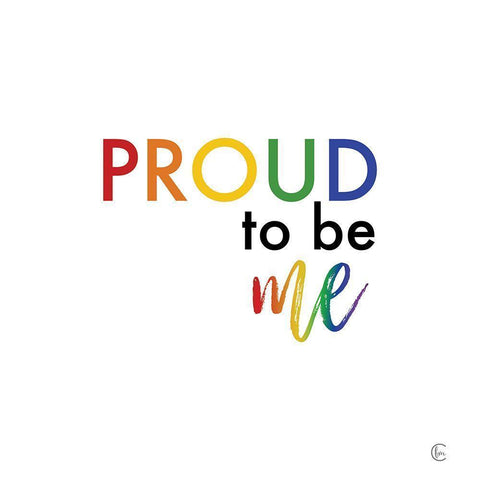 Rainbow Proud to Be Me Black Modern Wood Framed Art Print by Fearfully Made Creations