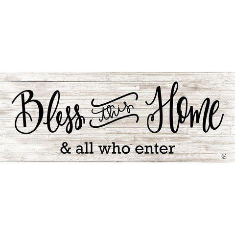 Bless This Home Gold Ornate Wood Framed Art Print with Double Matting by Fearfully Made Creations