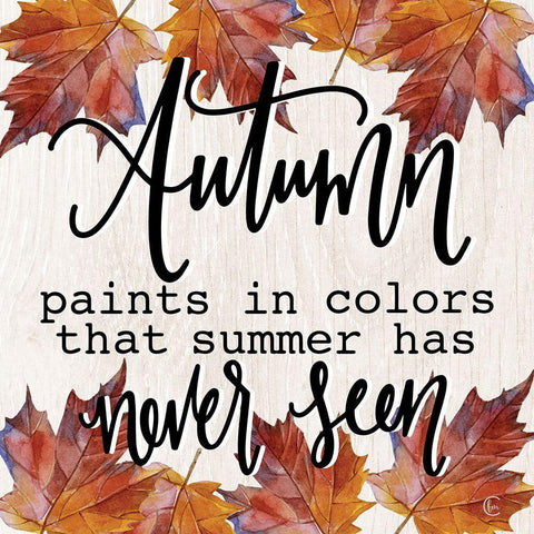 Autumn Paints in Colors Black Ornate Wood Framed Art Print with Double Matting by Fearfully Made Creations