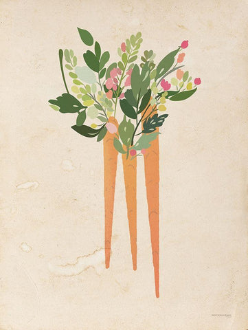 Spring Bouquet White Modern Wood Framed Art Print with Double Matting by Front Port Pickins