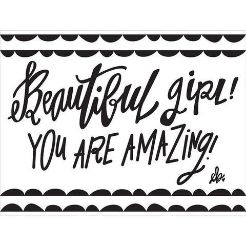 Beautiful Girl! Gold Ornate Wood Framed Art Print with Double Matting by Barrett, Erin