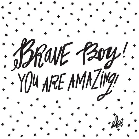 Brave Boy! Black Modern Wood Framed Art Print by Barrett, Erin