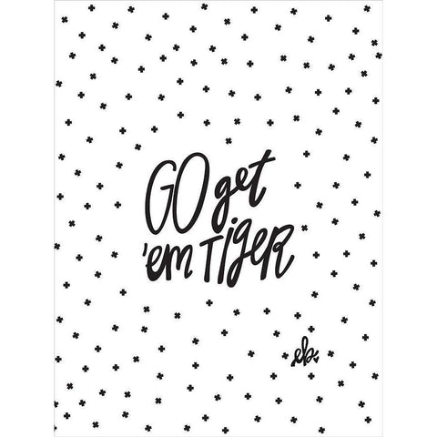 Go Getem Tiger White Modern Wood Framed Art Print by Barrett, Erin