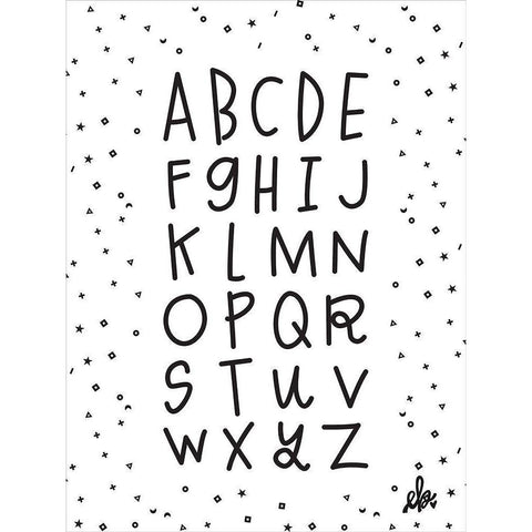 Alphabet Black Modern Wood Framed Art Print by Barrett, Erin