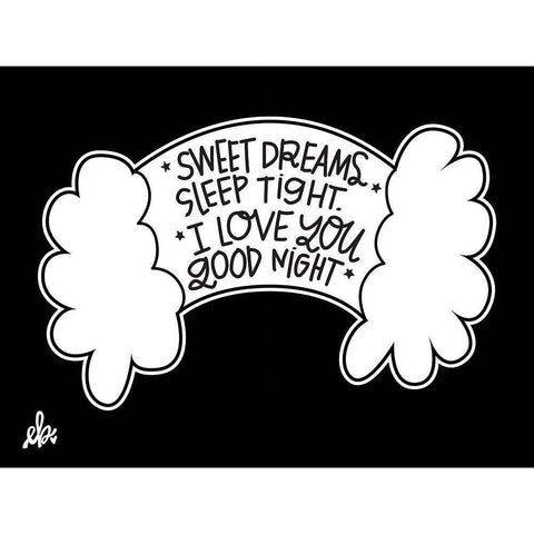 Sweet Dreams Black Modern Wood Framed Art Print by Barrett, Erin