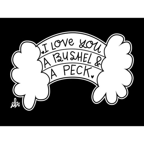 I Love You a Bushel and a Peck Black Modern Wood Framed Art Print with Double Matting by Barrett, Erin