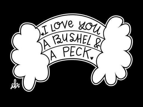I Love You a Bushel and a Peck White Modern Wood Framed Art Print with Double Matting by Barrett, Erin