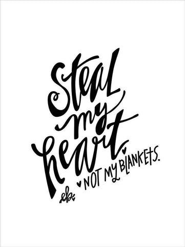 Steal my Heart  White Modern Wood Framed Art Print with Double Matting by Barrett, Erin