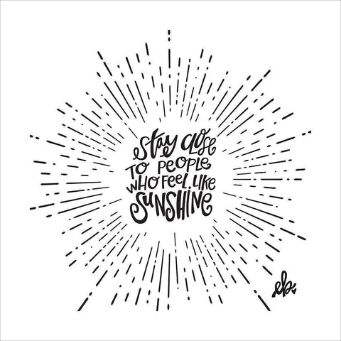 Feel Like Sunshine Black Modern Wood Framed Art Print with Double Matting by Barrett, Erin