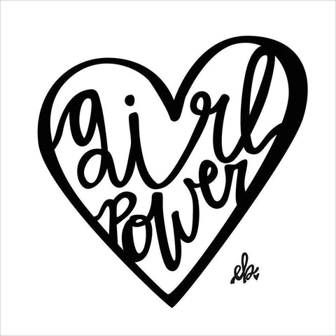 Girl Power Black Modern Wood Framed Art Print by Barrett, Erin