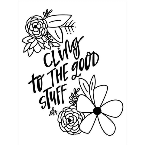 Cling to the Good Stuff Black Modern Wood Framed Art Print by Barrett, Erin