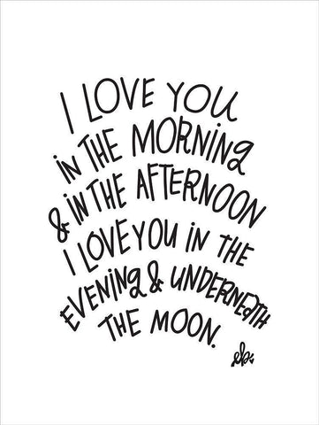 I Love You White Modern Wood Framed Art Print with Double Matting by Barrett, Erin