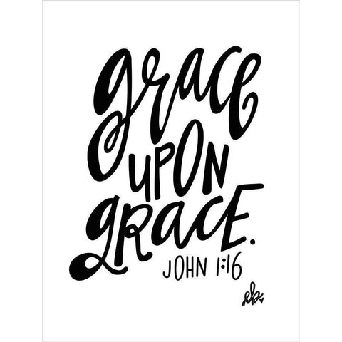 Grace Upon Grace Black Modern Wood Framed Art Print with Double Matting by Barrett, Erin