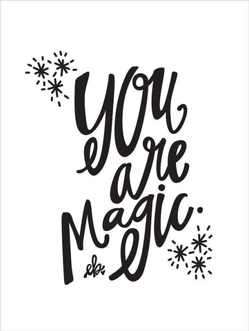 You Are Magic White Modern Wood Framed Art Print with Double Matting by Barrett, Erin