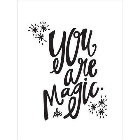 You Are Magic Black Modern Wood Framed Art Print with Double Matting by Barrett, Erin